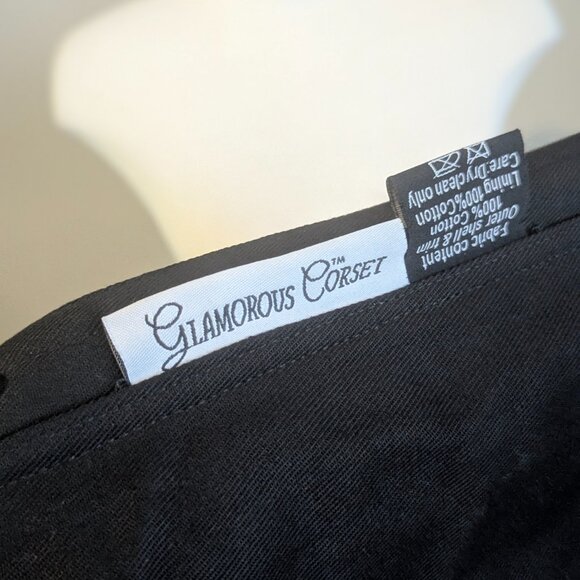 Black Cotton Steel Boned Underbust Corset Lace Up - Picture 7 of 10